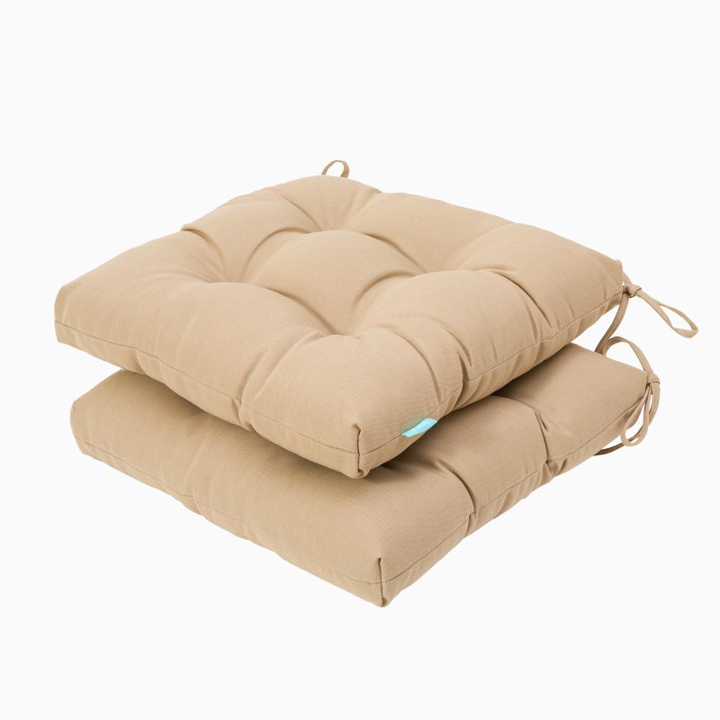 QILLOWAY Indoor/Outdoor Square Seat Patio Cushion -Set of 2,19-Inches(Coffee) - Image 1